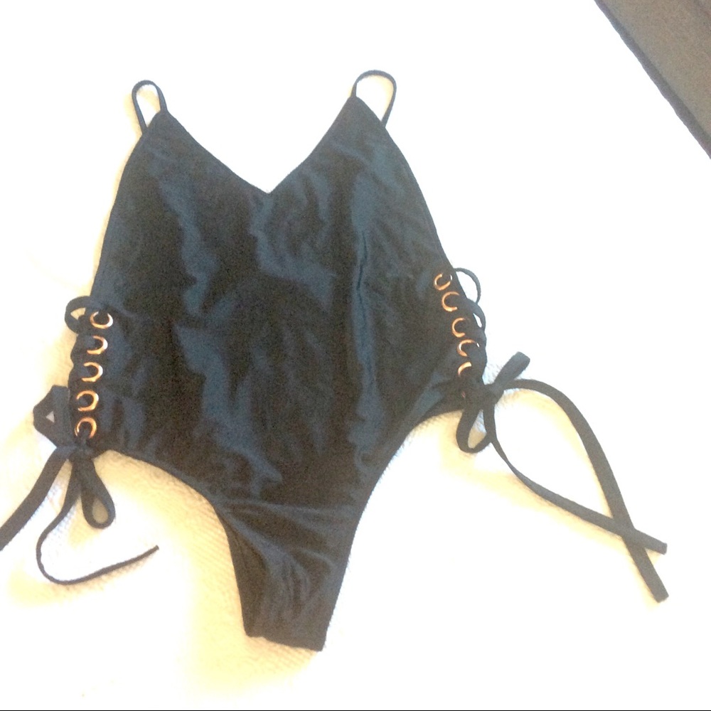 Etophe Studios Black Lace Up One Piece Suit